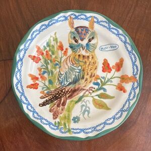 Anthropologie Nathalie Lete Owl Dinner Plate